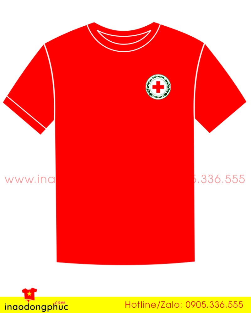 In áo phông Hội chữ thập đỏ Việt Nam