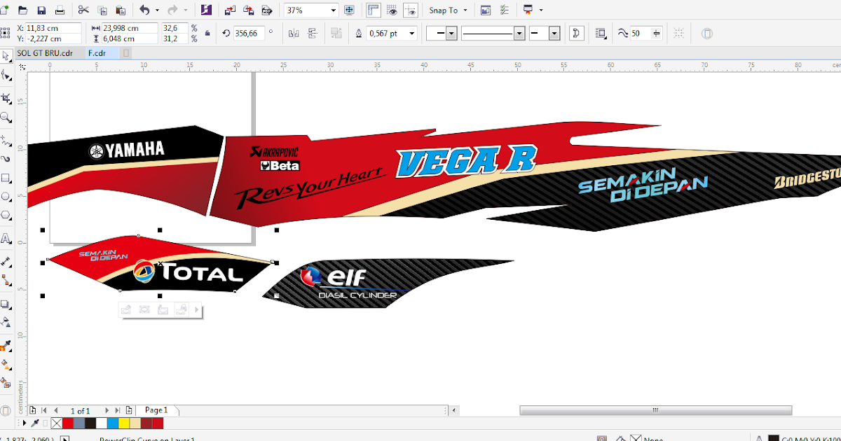 Pola Striping Vega R .Cdr - STRIPPING VEGA R ( ELF ). CDR