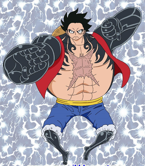cara menggambar luffy