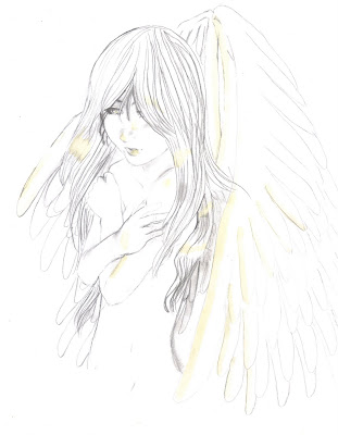 anime drawings of angels. Pencil drawing of an Angel.