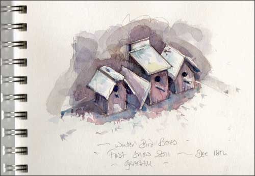 I can see them from my work room so made a sketch bird boxes sketch bg
