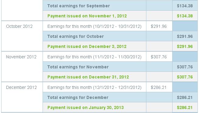 My earning statement: