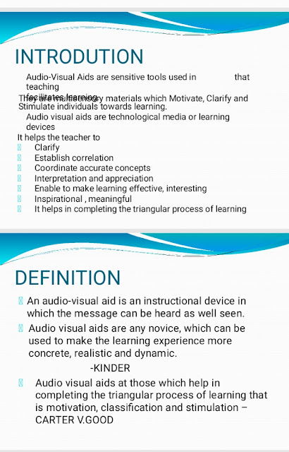 Use of AV aids in education