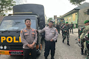 Personel Sat Samapta Polres Sidrap Antar Anggota TNI Yonif 721 Makkasau Pinrang Untuk Laksanakan Tugas