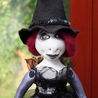 Cerridwen cloth art witch doll