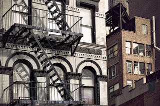 escape ladder on apartment building