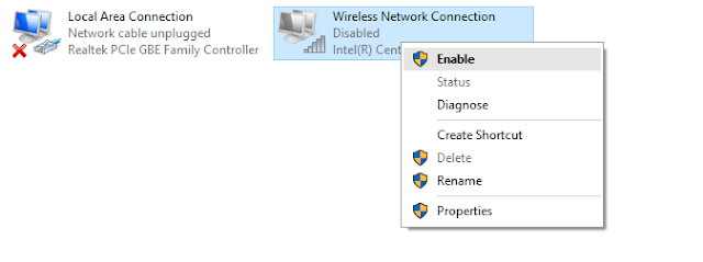Disabling Network Connection in Windows 10 
