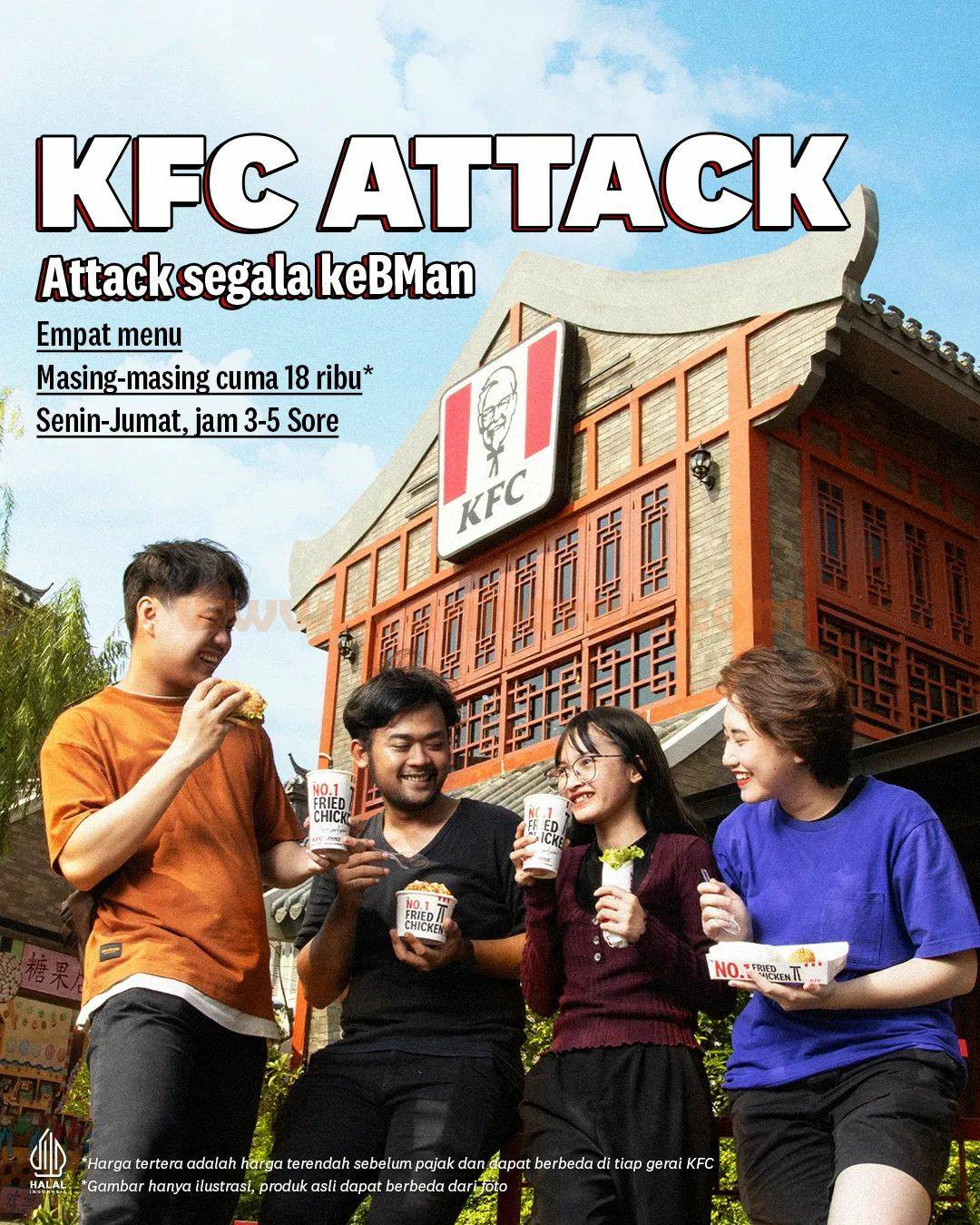 Promo KFC ATTACK – 4 Menu Cuma @Rp. 18 Ribu*