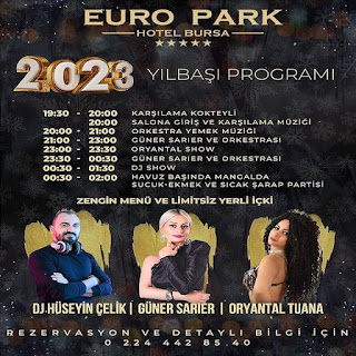 euro park hotel bursa yılbaşı programı 2023