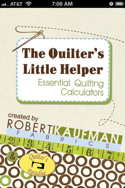 Quiltin' Jenny: Robert Kaufman Quilter's Little Helper App Review