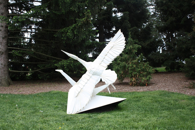 Flight of folds origami sculpture at The Morton Arboretum