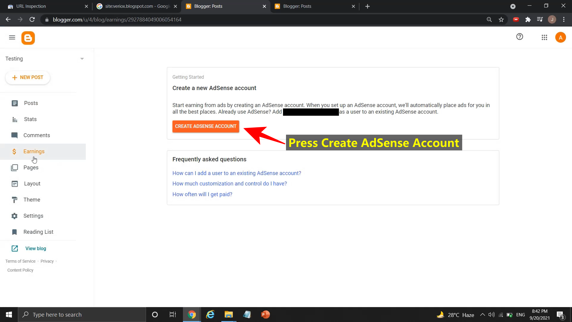 How to create Google AdSense account