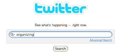 twitter search for organizing