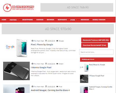 Blanterde AMP Blogger Template