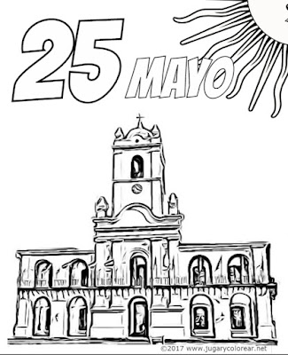 dibujos 25 mayo Argentina colorear