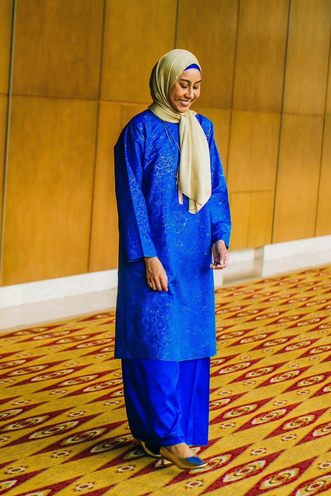 Eid Outfit The Traditional  Baju  Kurung  Electric Blue 
