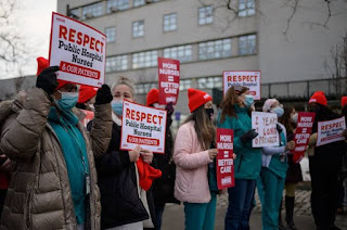 Nurses strike in NewYork City hospital