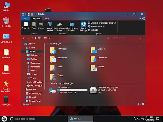 Windows 10 Pro Tiny 1809 Extreme Lite Build 17763.6659
