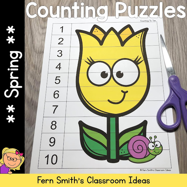 Click Here to Download These Happy Spring Counting Puzzles For Your Classroom Today!