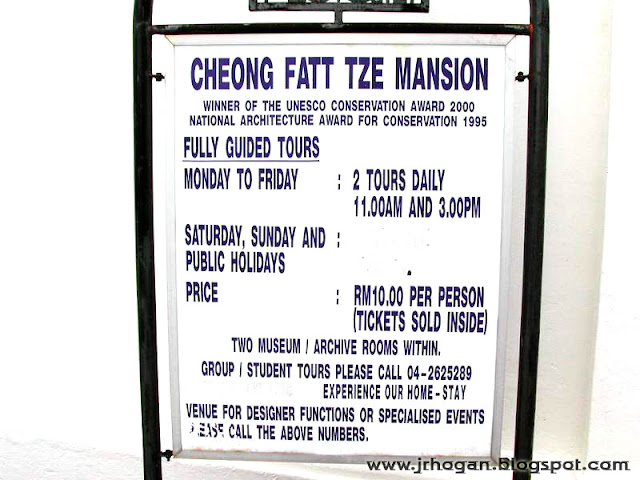 Ticket Prices Tours for Blue Mansion in Penang