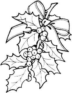 Christmas Holly Coloring Pages