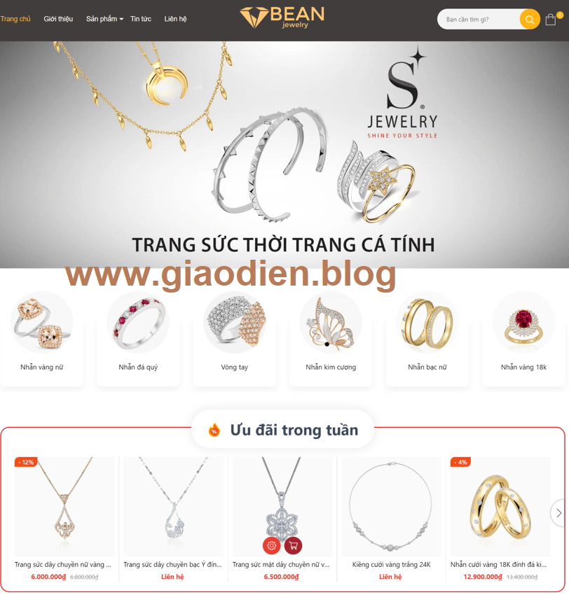 Template blogspot bán hàng trang sức