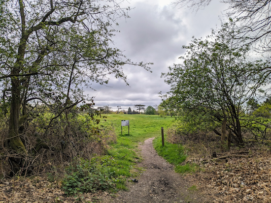 Hatfield footpath 57 as it reaches the golf course