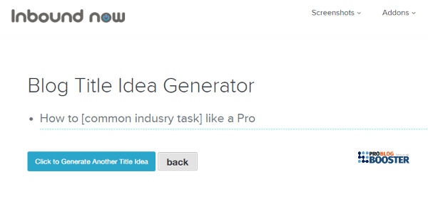 Inbound Now Blog Title Generator