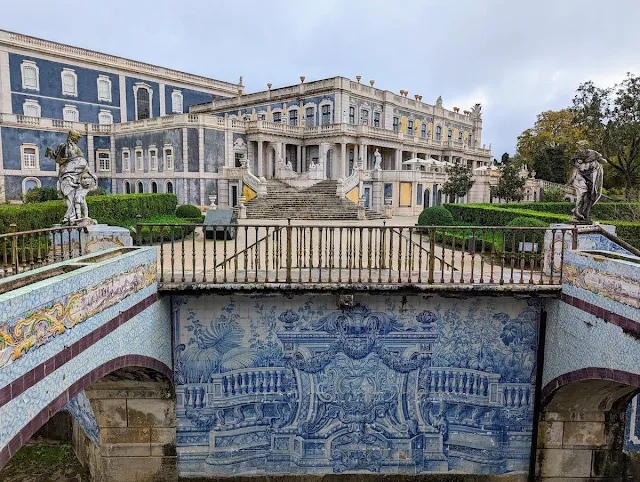 Queluz National Palace viewed from the Tiled Canal