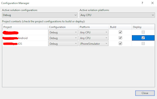 Xamarin Forms Project - Project Not Selected To Build For This Solution Configuration