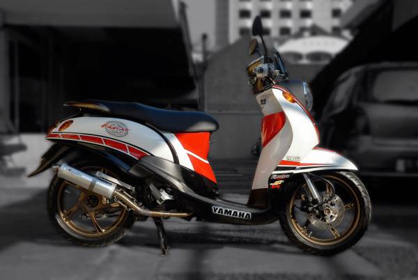  Modifikasi  Yamaha  Fino  Sporty Retro Modifikasi  Motor  