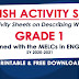 ENGLISH ACTIVITY SHEETS for GRADE 1 (Adjectives) Based on MELCs