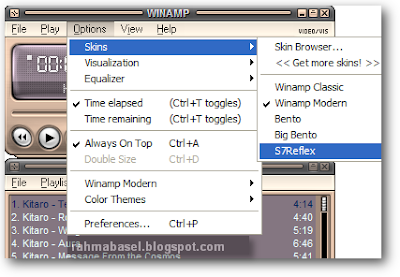 cara merubah tampilan skin / tema winamp