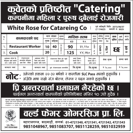 Jobs in Kuwait for Nepali Candidates, Salary Up to Rs 44,750