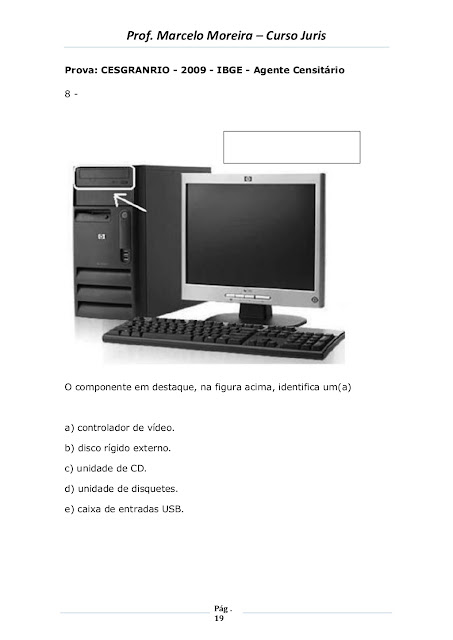 EXERCICIOS DE HARDWARE E SOFTWARE COM GABARITO