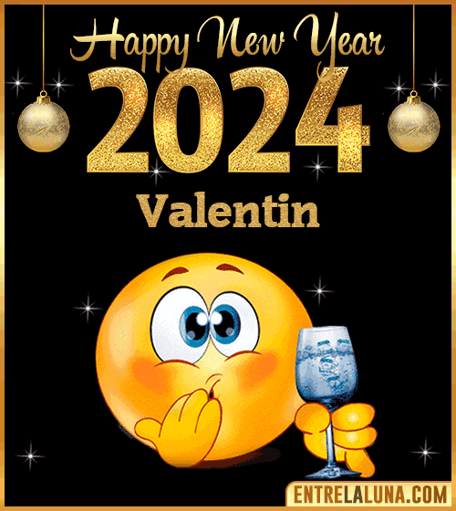 Gif wishes Happy New Year 2024 animated Valentin