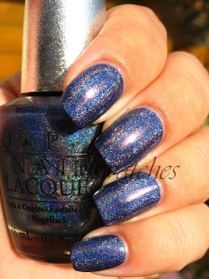 opi designer series glamour ds blue holographic polish hard to find nailswatches polish swatch