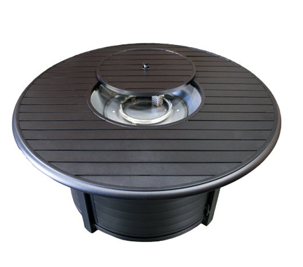 Hiland F-1350-FPT Extruded Aluminum Round Slatted Fire Pit