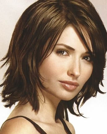 Hair Styles   Face on Straight Shoulder Length Hairstyle With Layering Around The Perimeter