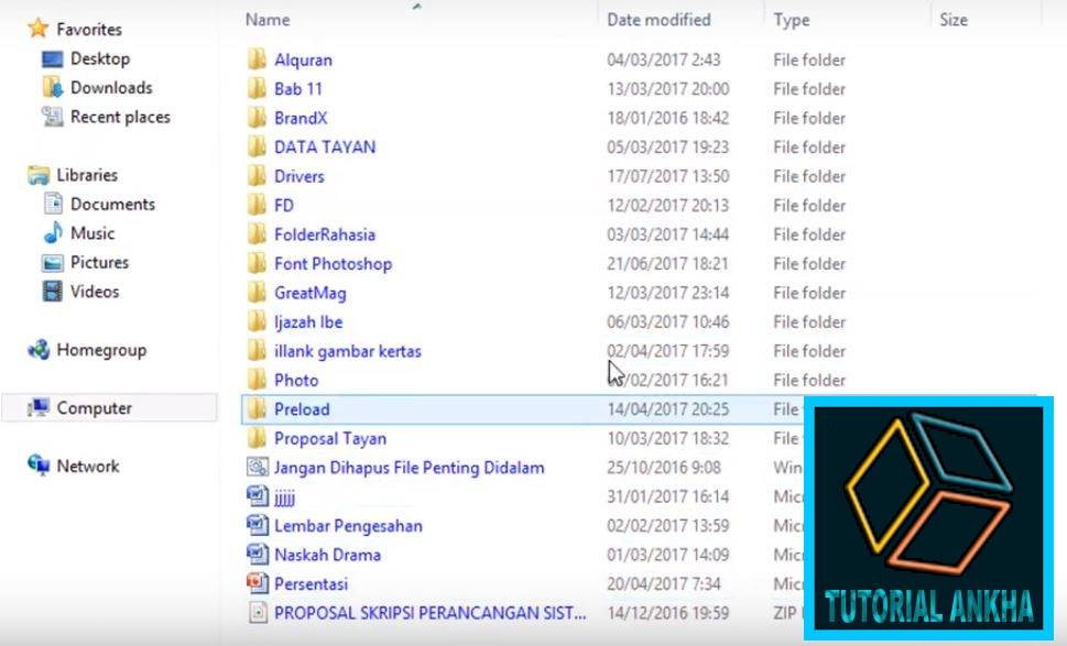 Cara mengatasi nama File atau folder yang berwarna biru