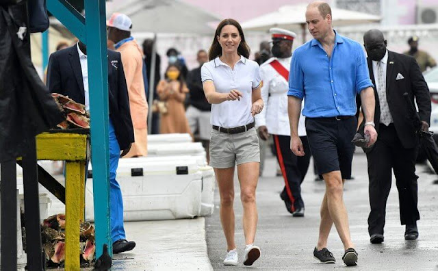 Prince William and Kate Middleton watched the end of a sailing race involving young people from the Royal Nassau Sailing Club