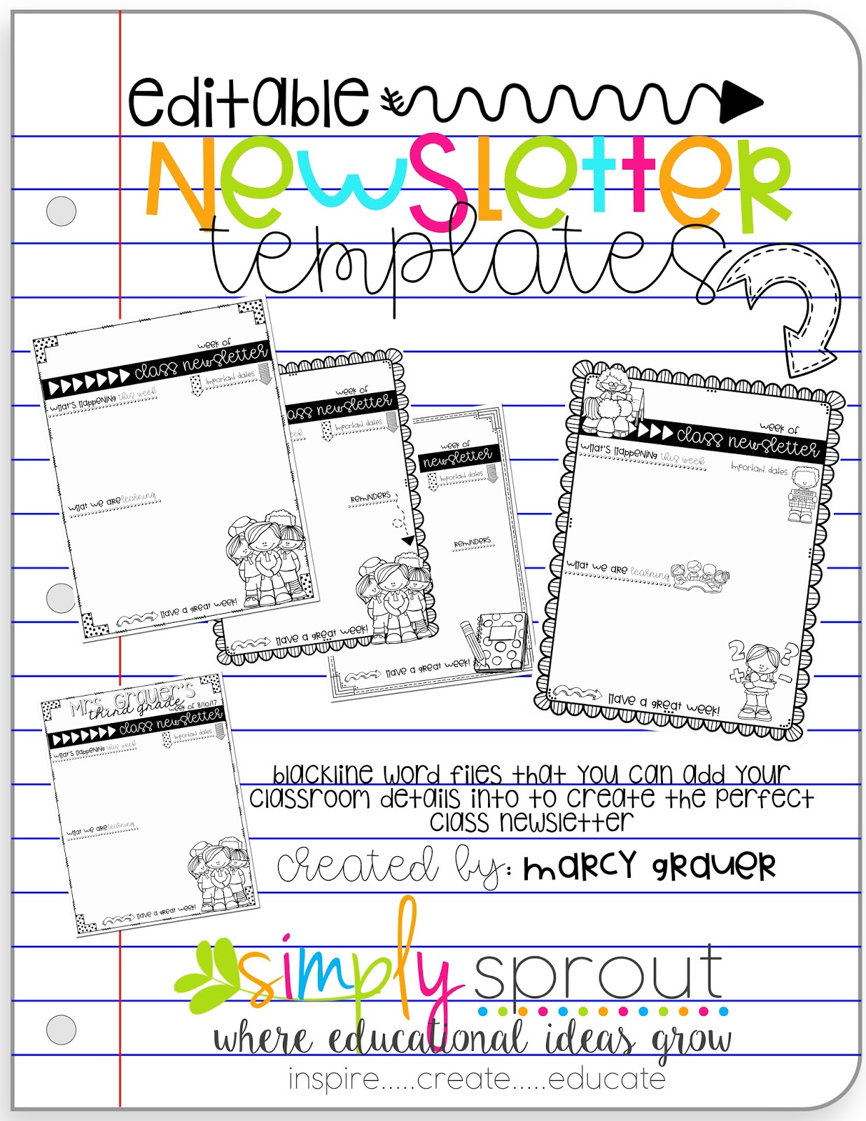 Get Back To School Ready With Editable Newsletter Templates Simply Sprout
