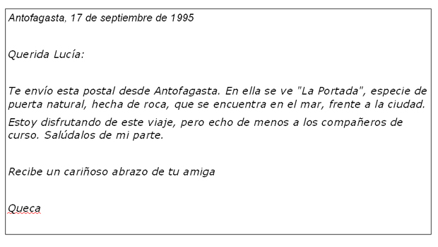 UN LUGAR PARA NUESTROS SEGUNDOS: DIFERENTES TIPOS DE CARTA 