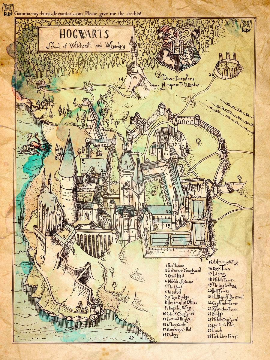 Landkartenblog: Lageplan von Hogwarts (Harry Potter)