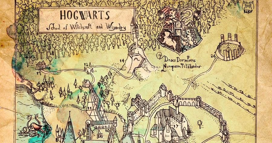 Landkartenblog: Lageplan von Hogwarts (Harry Potter)