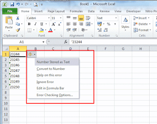 Cara menghilangkan pesan ignore error pada excel