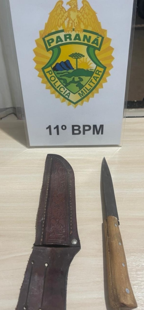 Iretama: Homem é preso por porte ilegal de arma branca após ameaçar pessoas com faca 