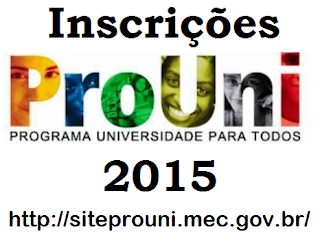 Inscrições Prouni 2015