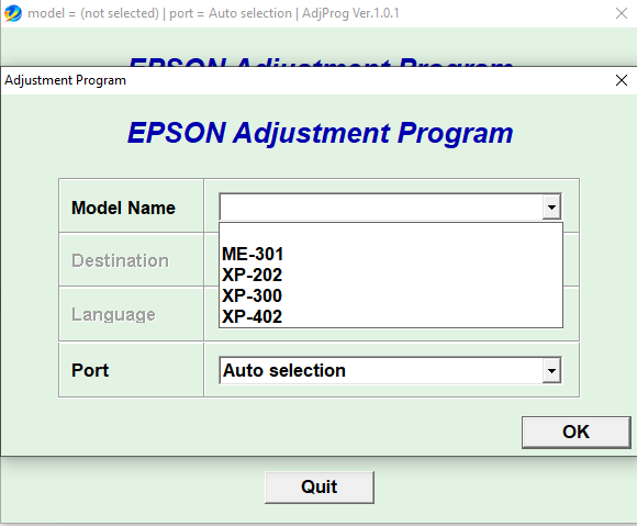 Adjustment Program ME301 XP202 XP300 XP402 (ESP) ฟรี