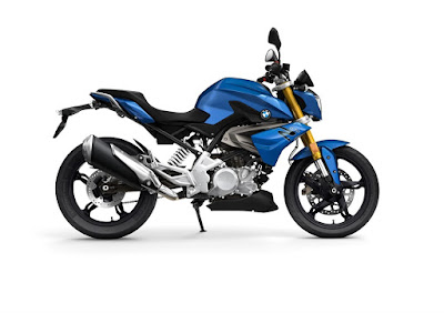 Upcoming 2016 BMW G310R blue side angle HD Images